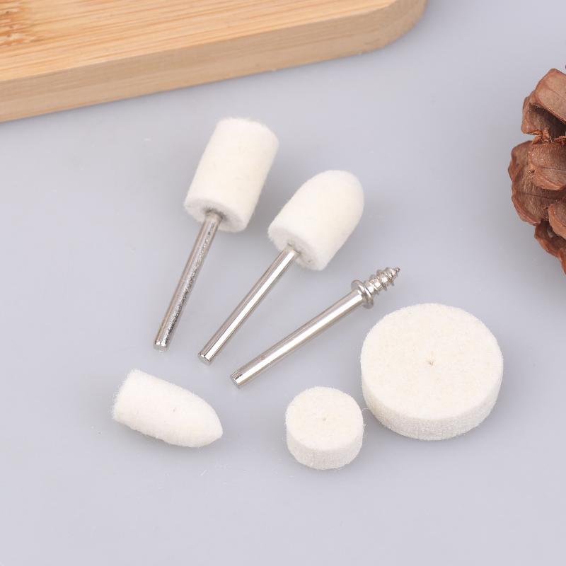 Hot 1Set Wool Felt Polishing Wheel Kit - Multi-Shape Buffing Set For Rotary Tools, Ideal For Metal
