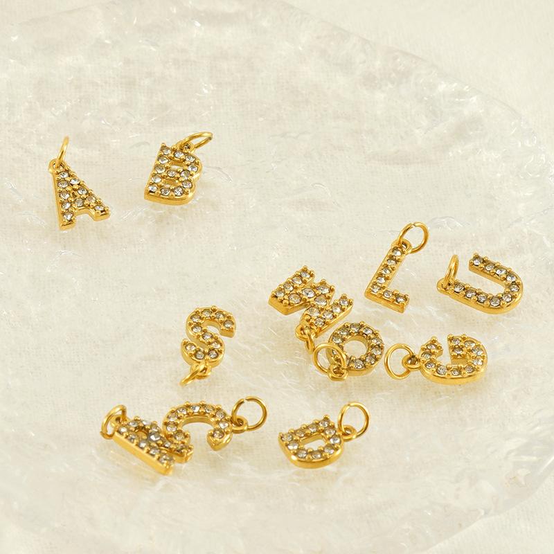 CARLIDANA New Popular Zircon Heart Symbol Number Charms Stainless Steel 18K Gold Plated DIY Jewelry Pendant for Bracelet