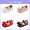 Baby Girl Princess Shoes With Bow Decoration And Solid Color For Toddler Walkers