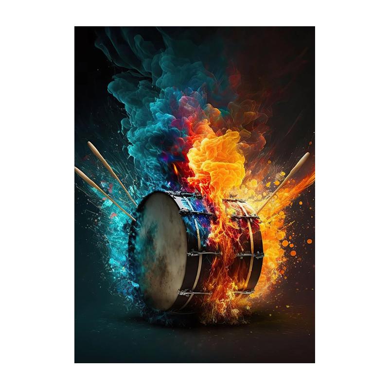 Abstrakte Trommel Poster Al Digitale Malerei Moderne Wand Kunst Leinwand Drucken Astronaut Musik Bild Für Wohnzimmer Home Decor Cuadros