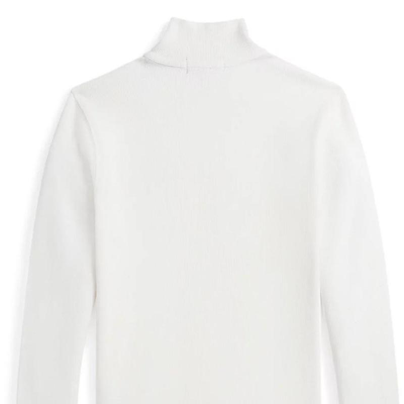 Ralph Lauren Hoodie Solid Color Pony Logo Stand Collar Half Zipper Long Sleeved White Children's Style 323953023-003