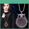 Chic Long Owl Pendant Necklace In Alloy With Stunning Rhinestone Accents