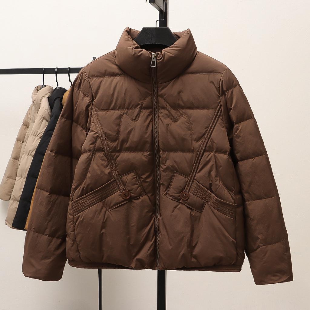 Stand-up Collar Light Down Jacket Women's Short 2024 New Korean Version White Duck Down Cold-proof Foreign Style Small Warm Jacket