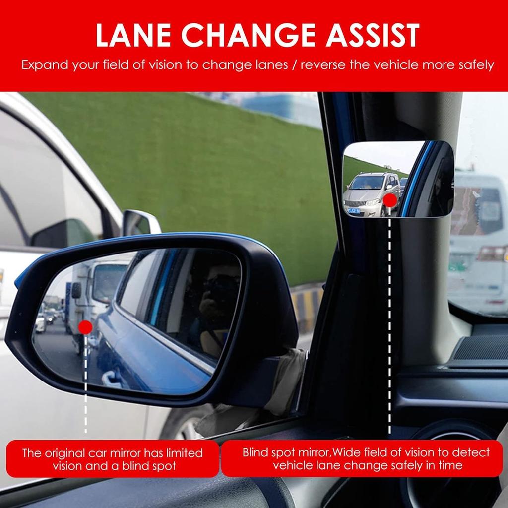 Iwamatu Car Rearview Auxiliary Curved Diagonal Rearview Safe Wide Field of Blind Spot with Capacitor Mirror, Mirror, Check, Driving, View, Mirror,