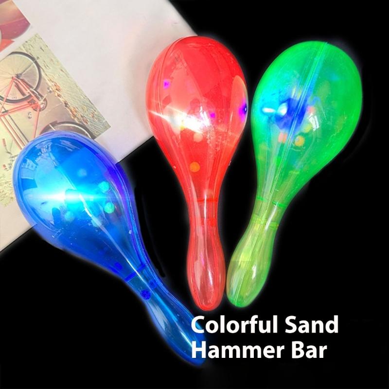 10PCS Plastic Blinking Light Up Maracas Safe Durable Noise Makers For Kids Adults Dance Performances