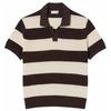 Mens Striped Knitted Polo Shirt