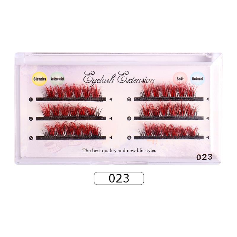 European And American Colored Mink Hair False Eyelashes Dense Row Dense Curl Messy Grafted Eyelashes