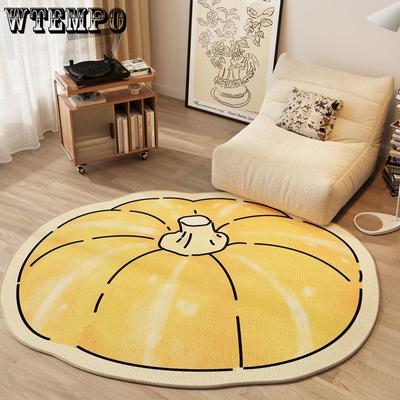 Tappeto Soggiorno a Forma di Cartone Animato Coperta da Comodino per Camera da Letto Coperta Tavolino da Tè Tappetino Circolare da Pavimento per Studio Bambini