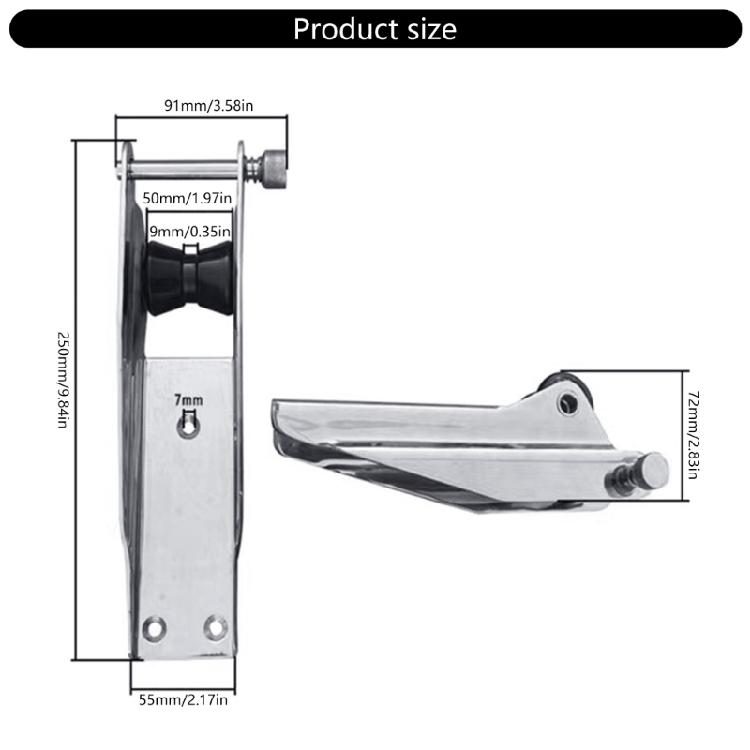 Boat Roller Bracket Marine Accessories with Quick Release Pin Stainless Rollers Fixed Holder Bracket