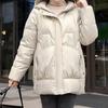 Winter Jacket Women Parkas Glossy Down Cotton Padded Parka Female Solid Color Thick Outwear Hooded Warm Outcoat