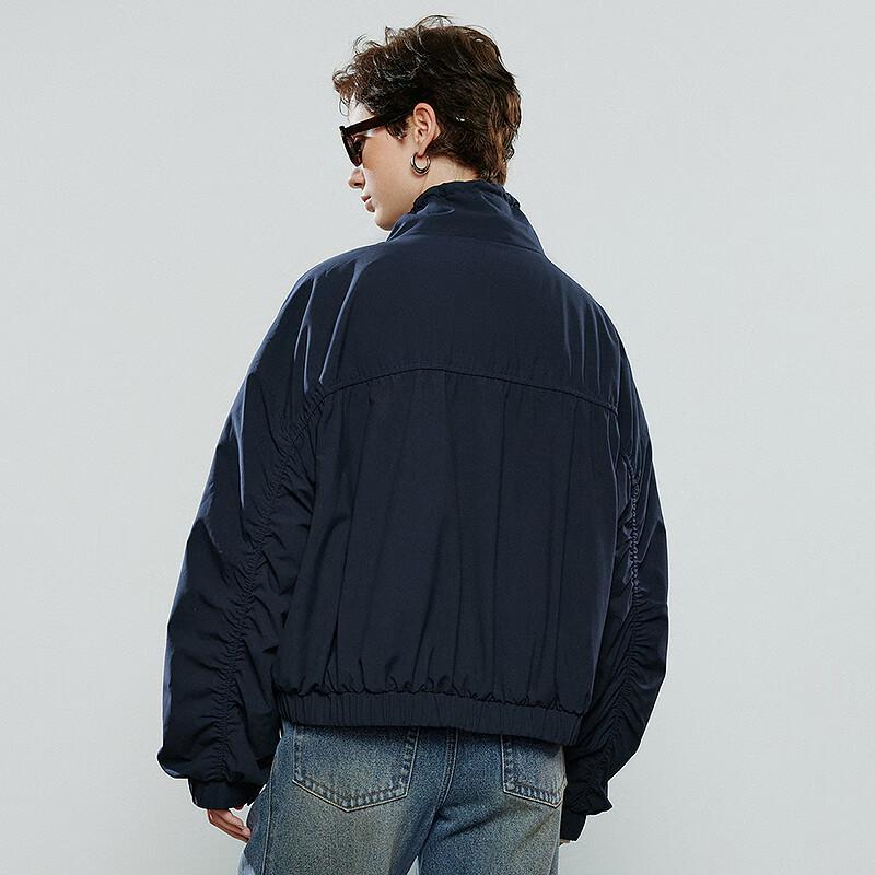 Chuyu Damen 2025 Winter Retro Stehkragen Wattierte Jacke mit Plisseeärmeln