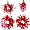 Artificial Berry Garland Wreath for Front Door Outdoor Seasonal Use