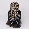 Women's Fashion Leopard Print Head Scarf 90cm Silk Scarf Temperament Scarf New Ladies Square Scarf Sun Shawl