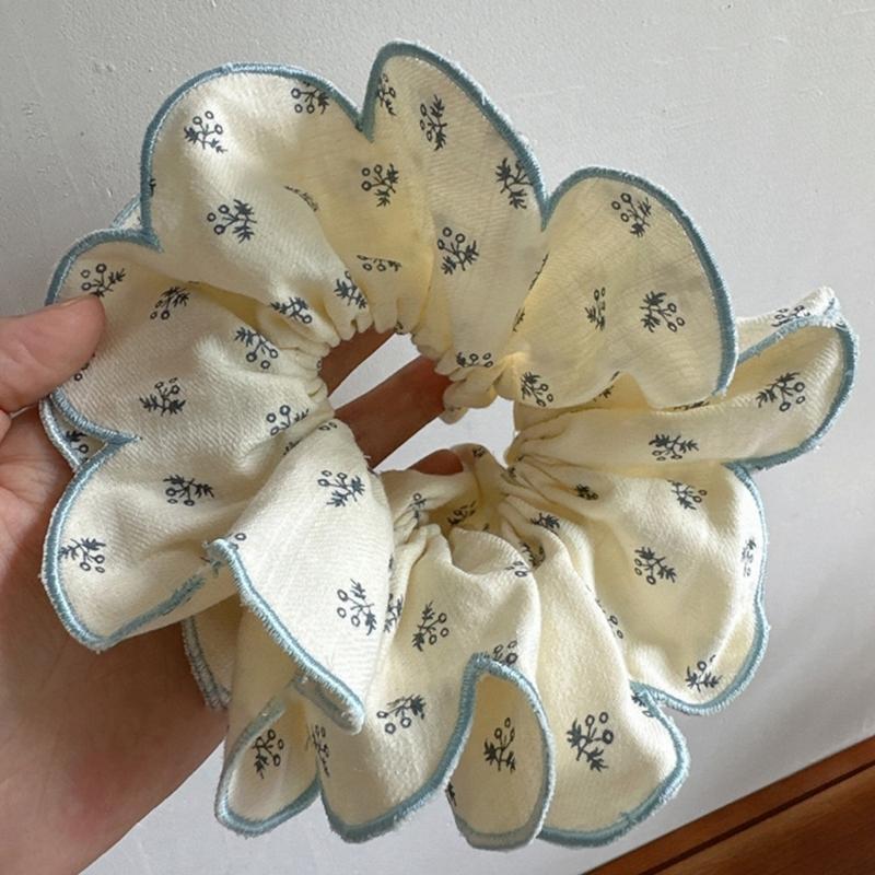 Hair Tie Blue Floral Hair Rope Floral Scrunchies Princess At Large Floral Tie Princess At Large Hair Tie