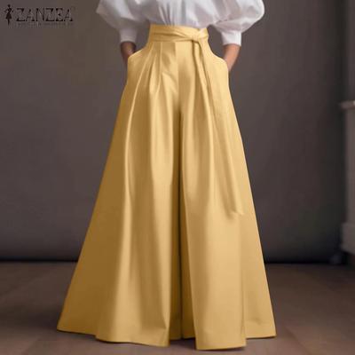 Womens Casual High Waist Loose Wide Leg Pants