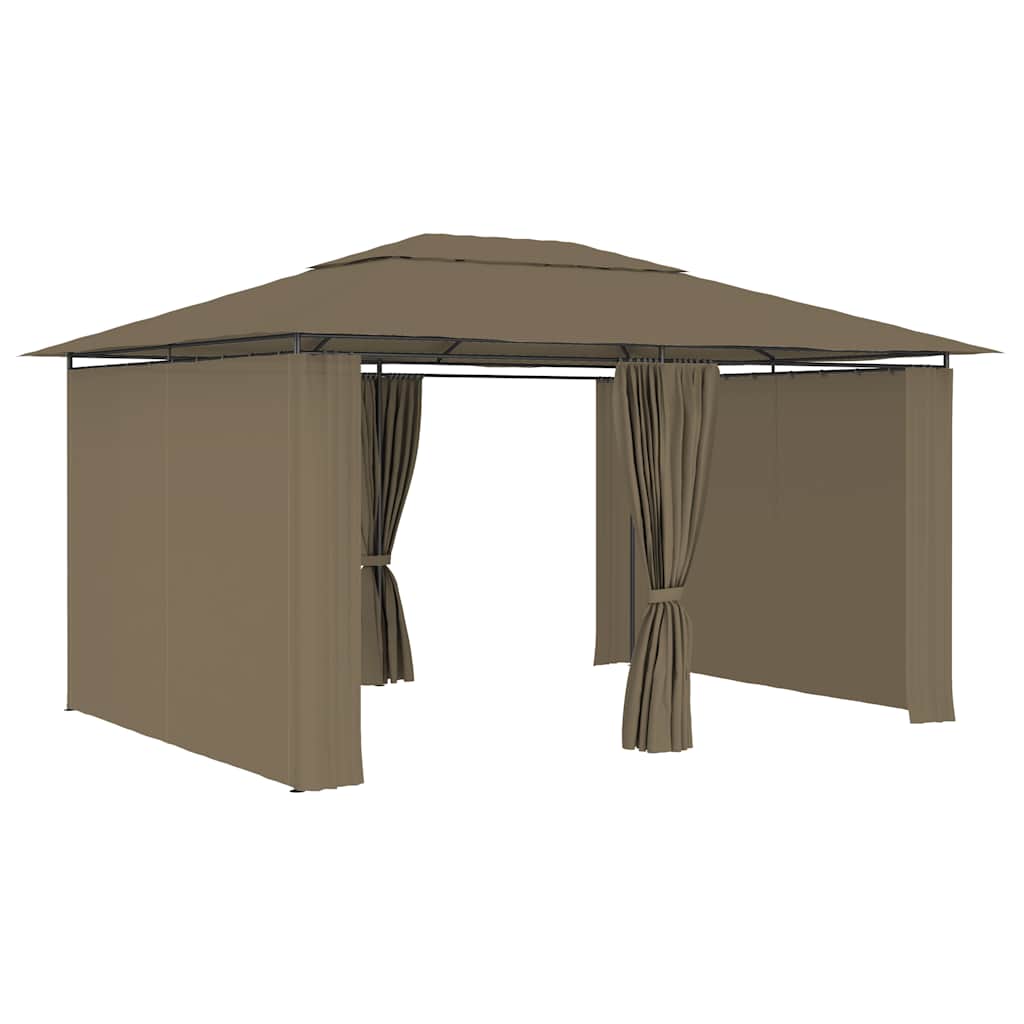 Garden Tent with Curtains 4 X 3 M Taupe 180 G M²
