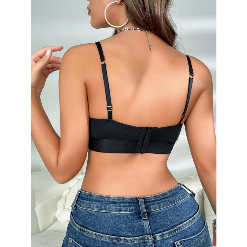 Women Breathable Comfortable Wireless Push Up Adjustable Solid Color Bra Underwear