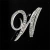 Minimalist Rhinestone Alphabet Brooch: Elegant Geometric Pin for Sweaters or Coats