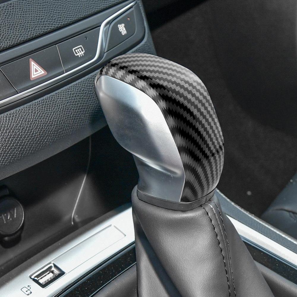 ABS Carbon Fiber Car Gear Head Shift Knob Cover Trim Stickers for Peugeot 308 308s 408 Interior Accessories