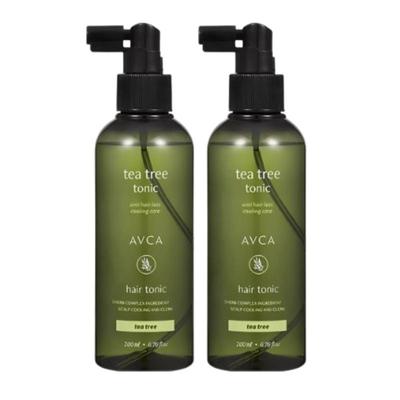 AVCA Anti-Haarausfall Tonikum Set – 2 x 200ml Teebaum Kopfhautspray für fettige, juckende Kopfhaut & zur Linderung von Haarausfall – Koreanische Haarpflege