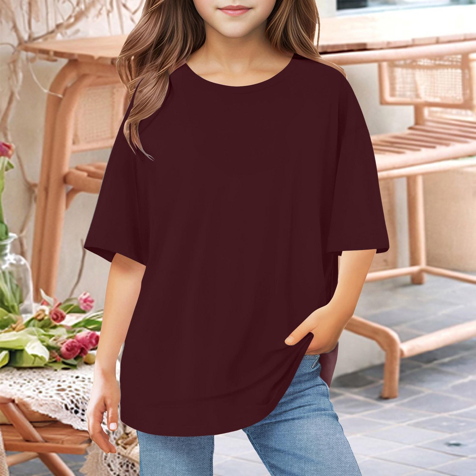 

Футболки для малышей, девочек и мальчиков, детские футболки с короткими рукавами и принтом для мальчиков и девочек 1-12 лет 140 винный