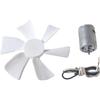 6“ 12V Replacement White RV Vent Fan Blade with 12V D-Shaft RV Vent Motor,Heng's, Elixir, Ventline, Jensen RV for RV Exhaust Bathroom Ventilation