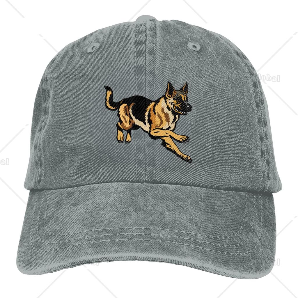 Cotton Baseball Cap Dog German Shepherd Unisex Snapback Caps Men Women Golf Hats Adjustable Washed Denim Cap
