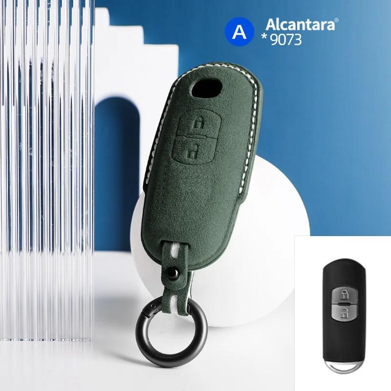 Interior Mouldings Alcantara Car Key Smart Remote Case Cover Shell For Mazda 2 3 6 Cx3 Cx5 Cx7 Cx9 Mx5 2 Buttons Keychain Access