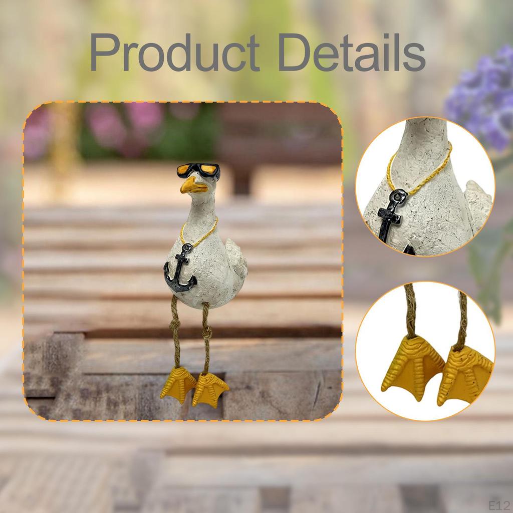 Seabird Statue Animal Sculpture Coastal Decor Nautical Resin Craft Beach Desktop Decoration Dangling