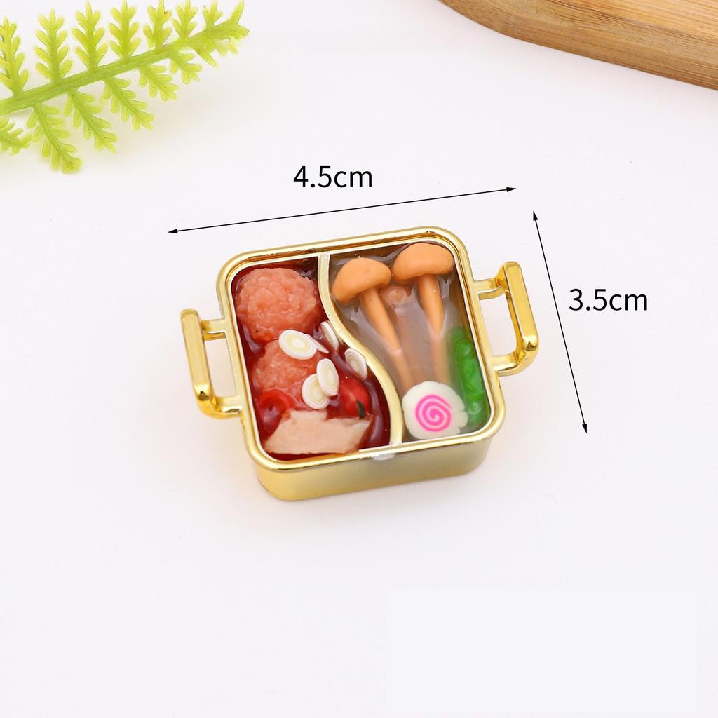1PC Mini Hot Pot Pendant Simulation Food Hot Pot Model Creative Simulation Toy Bag Pendant Gift Home Decoration