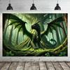 2D Magischer Grüner Drache Foto Hintergrund für Studio Fotoshooting