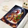 1pc Santa Claus and Elk Print Design Area Rug - Soft, Anti-Slip, and Durable Gaming Room Decor for Bedroom