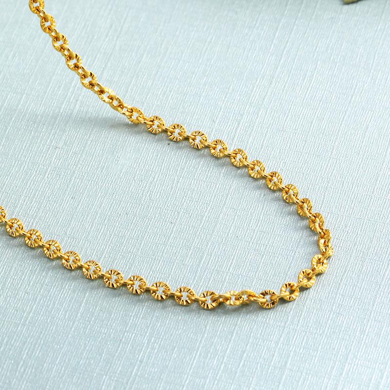 Elegant Sand Gold Clavicle Pendant Necklace for Women - High-End Imitation Gold Chain 
