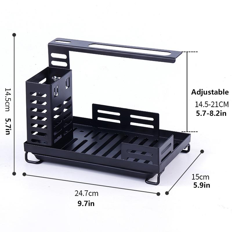 Kitchen Rack Stainless Steel Space Saving Multi Layer Kitchen Sink Holder Kitchen Storage Shelf Detachable Container