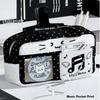 Music Note Star Print Pen Bag Cat Ear Design Stationery Bag Portable Pencil Case  Stationery Gift