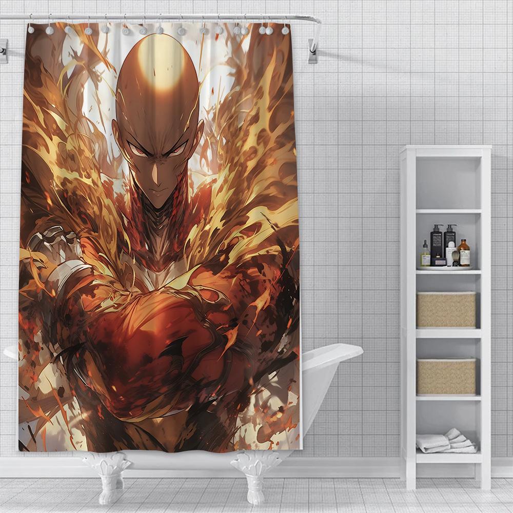 One Punch Man Shower Curtain Waterproof Polyester Fabric Paint Colorful Bath Curtains Home Bathroom Decor Curtain With Hook