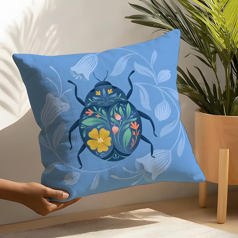 Butterfly, Bird And Flower Print Pillow Case Home Living Room Decoration Linen Pillowcover Pillow Cases Cushion Cover