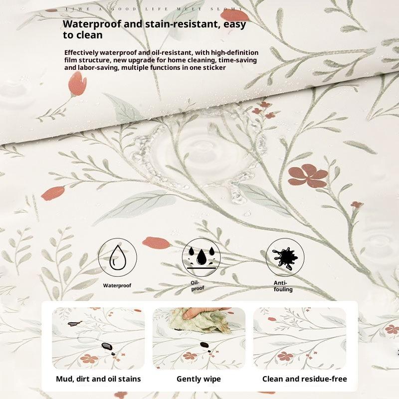 French Retro Sticker Furniture Refurbished Wardrobe Door Desktop Cabinet Cabinet Film Thickened Color Change Self-adhesive Wall Wallpaper