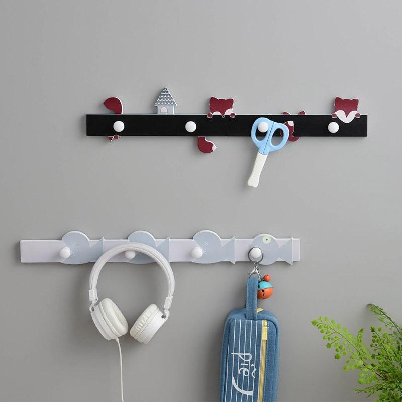 1pcs Europe Wooden Hooks Ornaments Creative Porch Door Wall Decoration Coat Hook Key Holder Househol