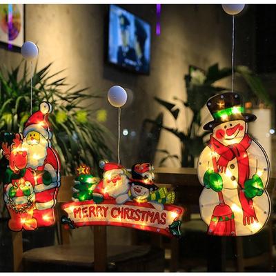 1 Stück Weihnachtslampe Fensterhängelampe Weihnachtsdekorationslampe Schaufenster Raumdekoration LED Saugnapflicht Kleine farbige Lampe