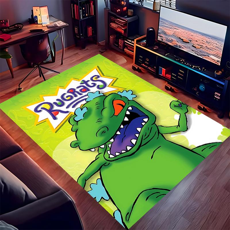 1pc Rugrats Print Area Rug - Soft,Washable Non-Slip Indoor Mat for Office Chairs,Living Room,Home Office Decorative Rug