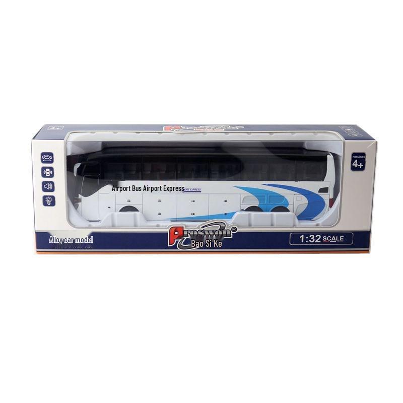 Baosilun 1:32 Alloy Double-Decker Bus Toy with Pull-Back, Sound & Light