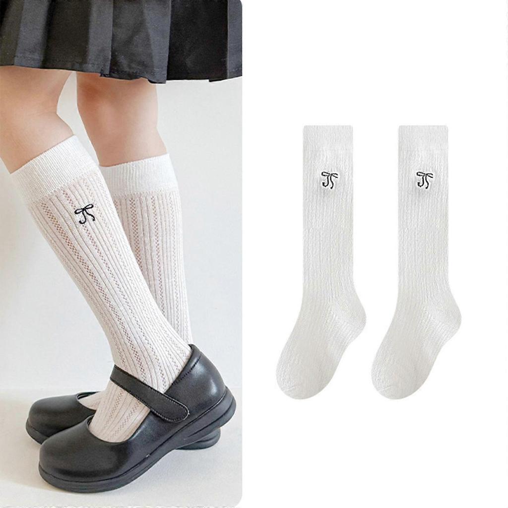 Comfortable Long Tube Socks for Girls Elastic Combed Cotton Stockings Comfortable Daily Wear for School Play