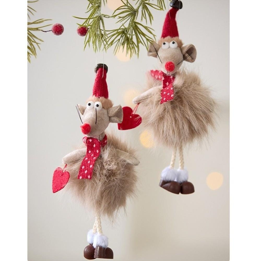 Creative Cute Mouse Ornaments Fabric Animal Pendants Christmas Tree Hanging Ornaments Christmas Tree Hanging Xmas Party