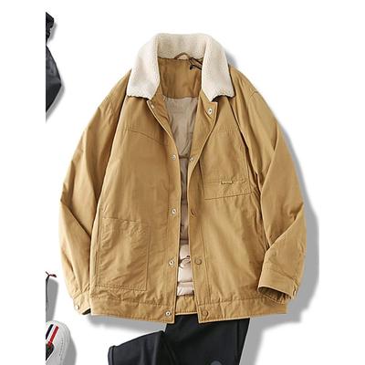 Lamb Wool Lapel Down Jacket Men Short Winter Jacket Lightweight Cotton Jacket Export Cattle Goods Parka Cotton Coat Jacket
