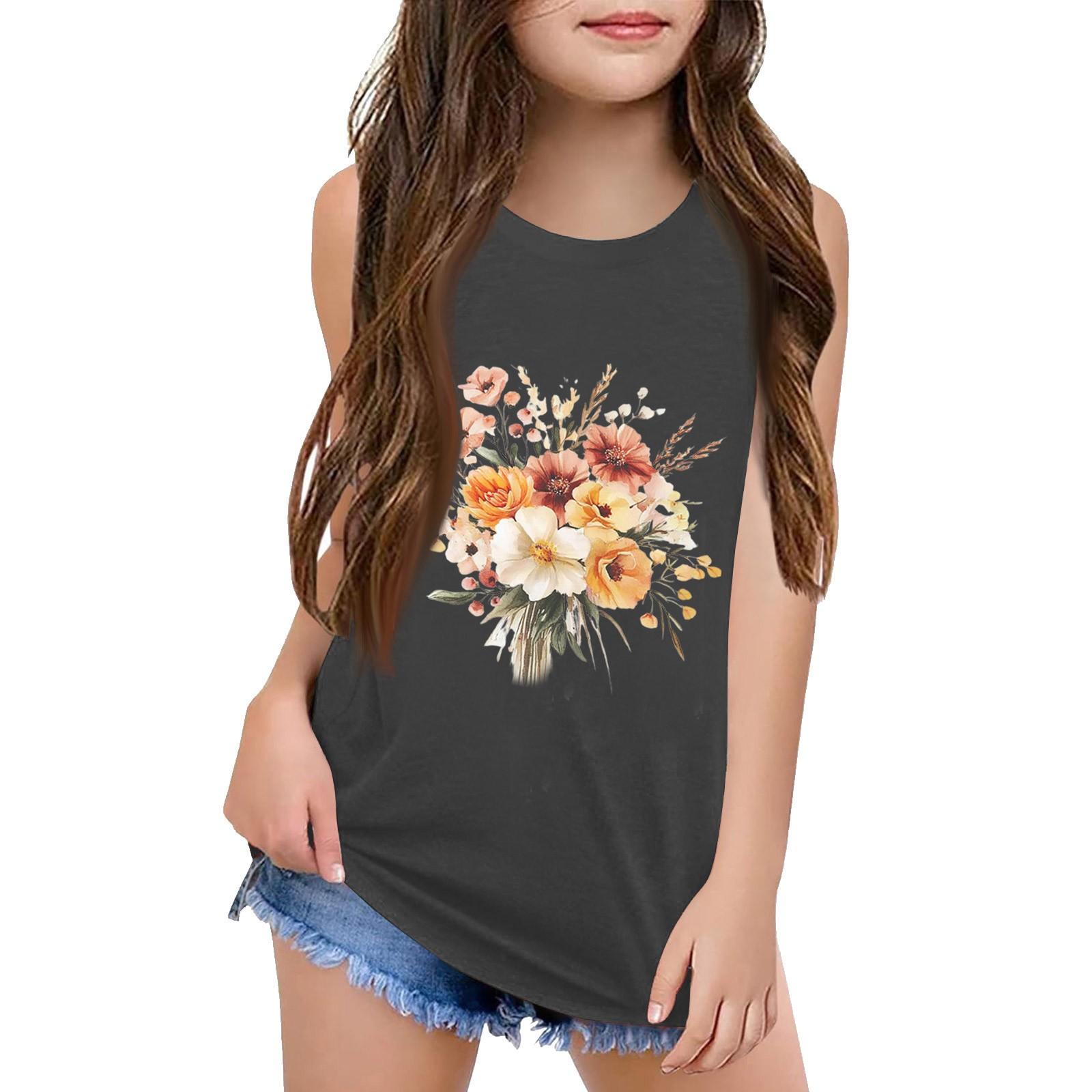 

Дівчачі Дитячі Літні Футболки з Круглим Вирізом Без Рукавів Майки 150