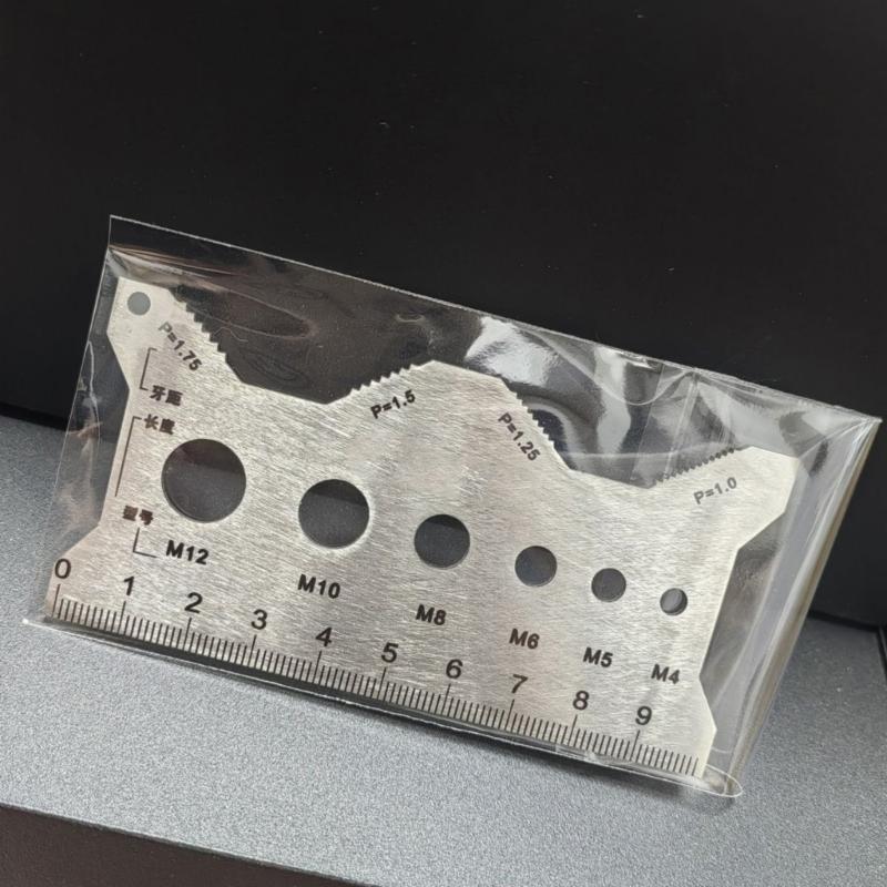 Multifunctional Precise Thread Measuring Tool With Bilingual Marking Corrosion Resistant Stainless Steel Construction