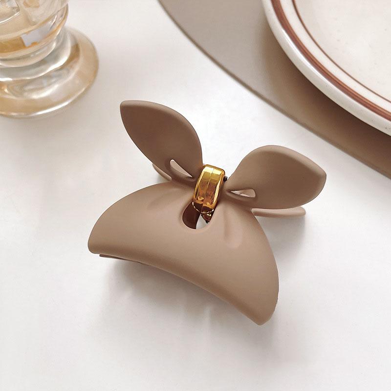 Kvinnlig Elegant Brun Beige Blomma Geometrisk Hårklo Dam Temperament Solid Hårklämma Tandad Hårnål Mode Håraccessoarer