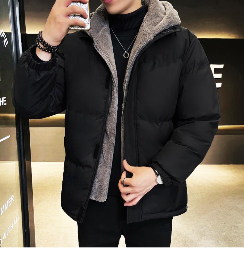 Men's Winter Hong Kong Style Hooded Two-Piece Cotton Coat - Plus Size, Extra Thick Warm Outerwear
