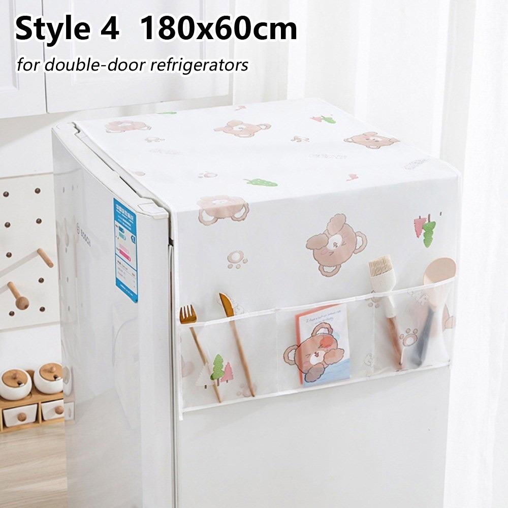 1Pcs Durable Dustproof Refrigerator Dust Cover PVEA 130x55cm 180x60cm Refrigerator Cloth with Storage Bag Washing Machine Towel